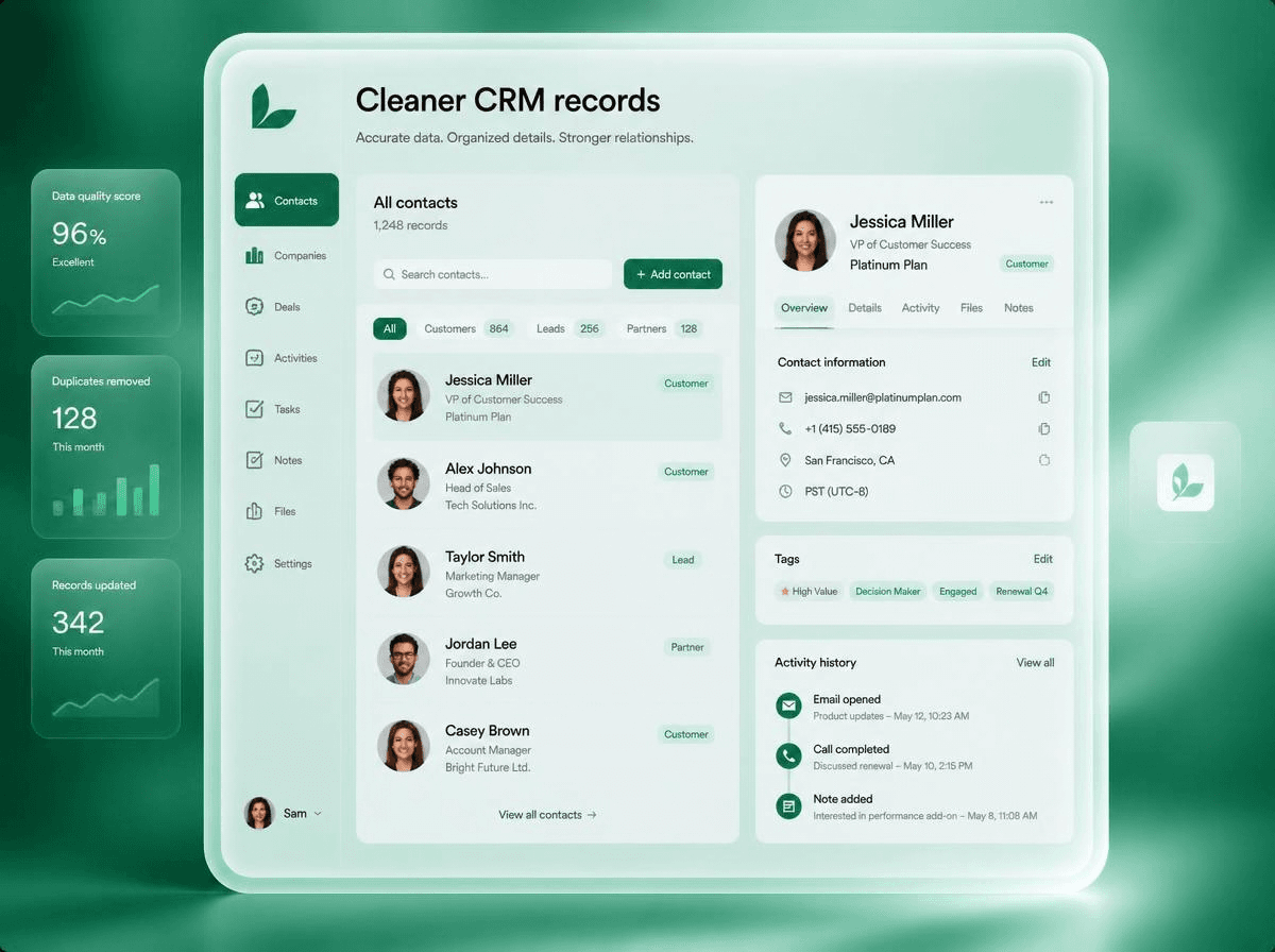 Cleaner CRM records for AI-Vertrieb & Lead-Nachverfolgung