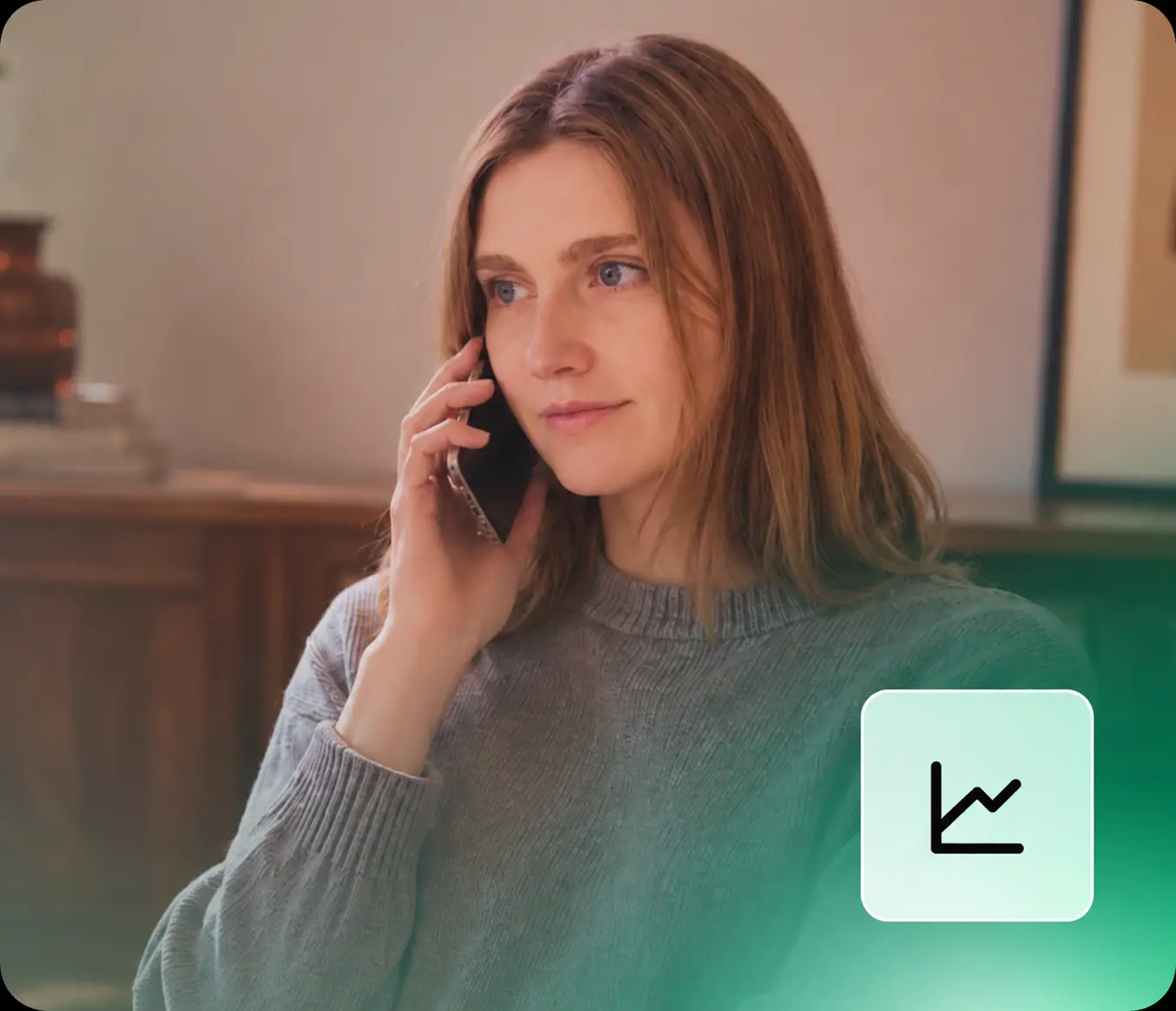 Customer speaking with an AI calling assistant by phone